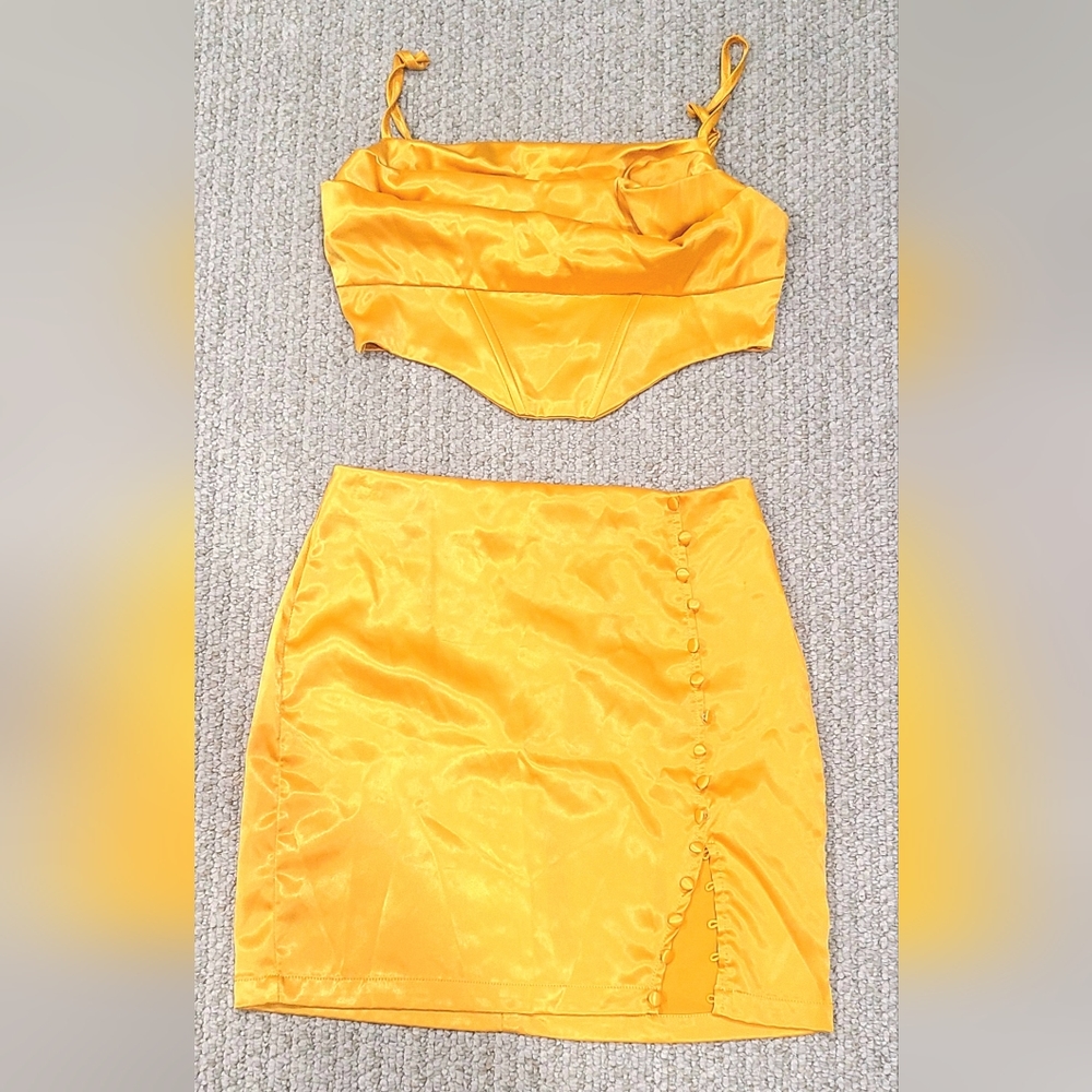Shein Crop Top and Mini Skirt Set